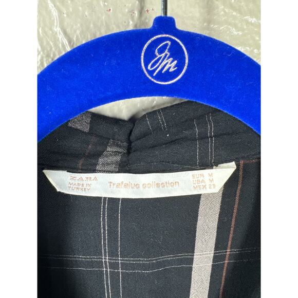 Zara Trafulac Collection Womens Plaid Button Front 3/4 Sleeve Tunic Top Medium - Picture 3 of 6